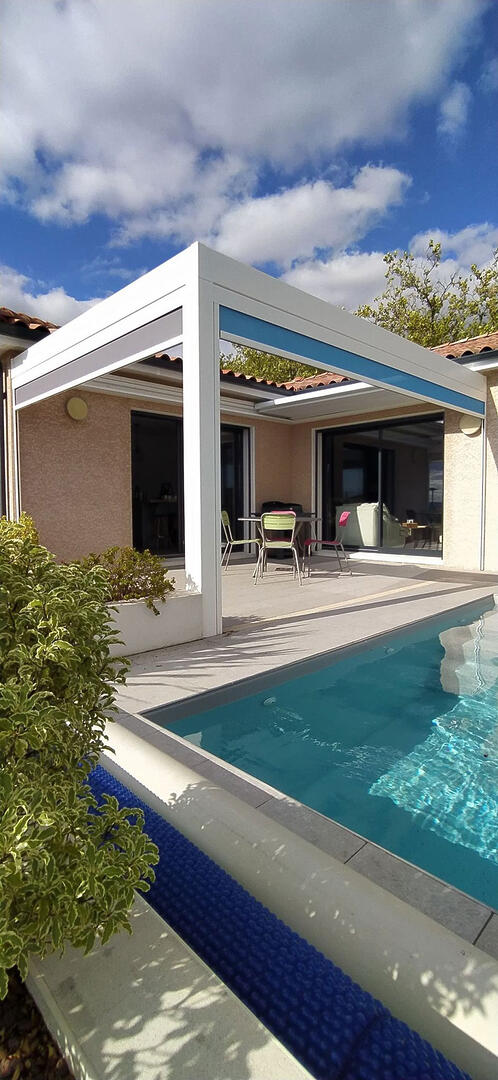 Pergola à toile rétractable 9 piscine pergola Toulouse été