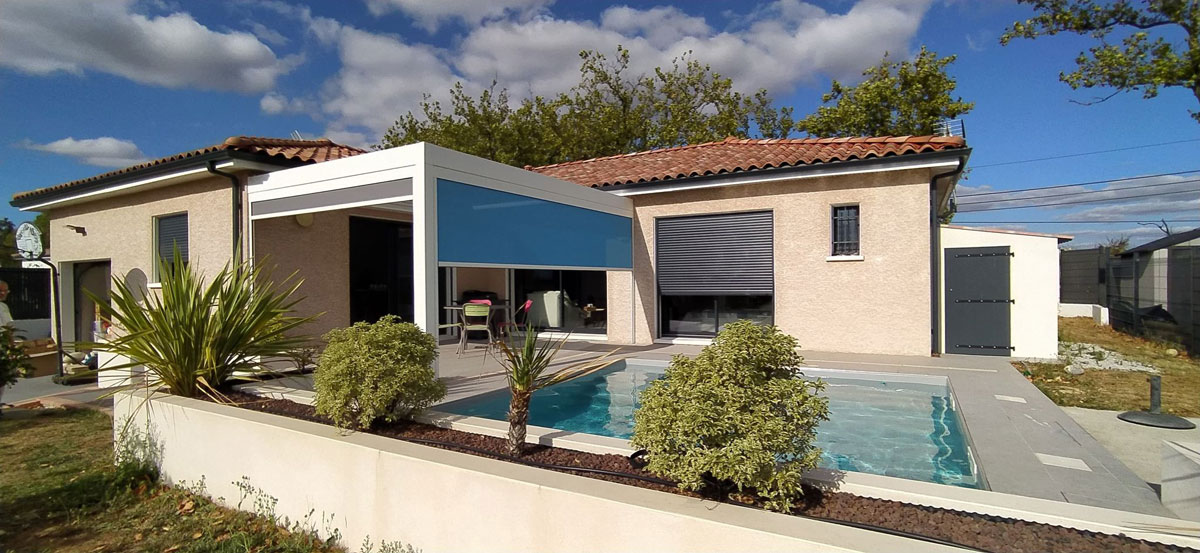 Pergola à toile rétractable 1 piscine pergola Toulouse été