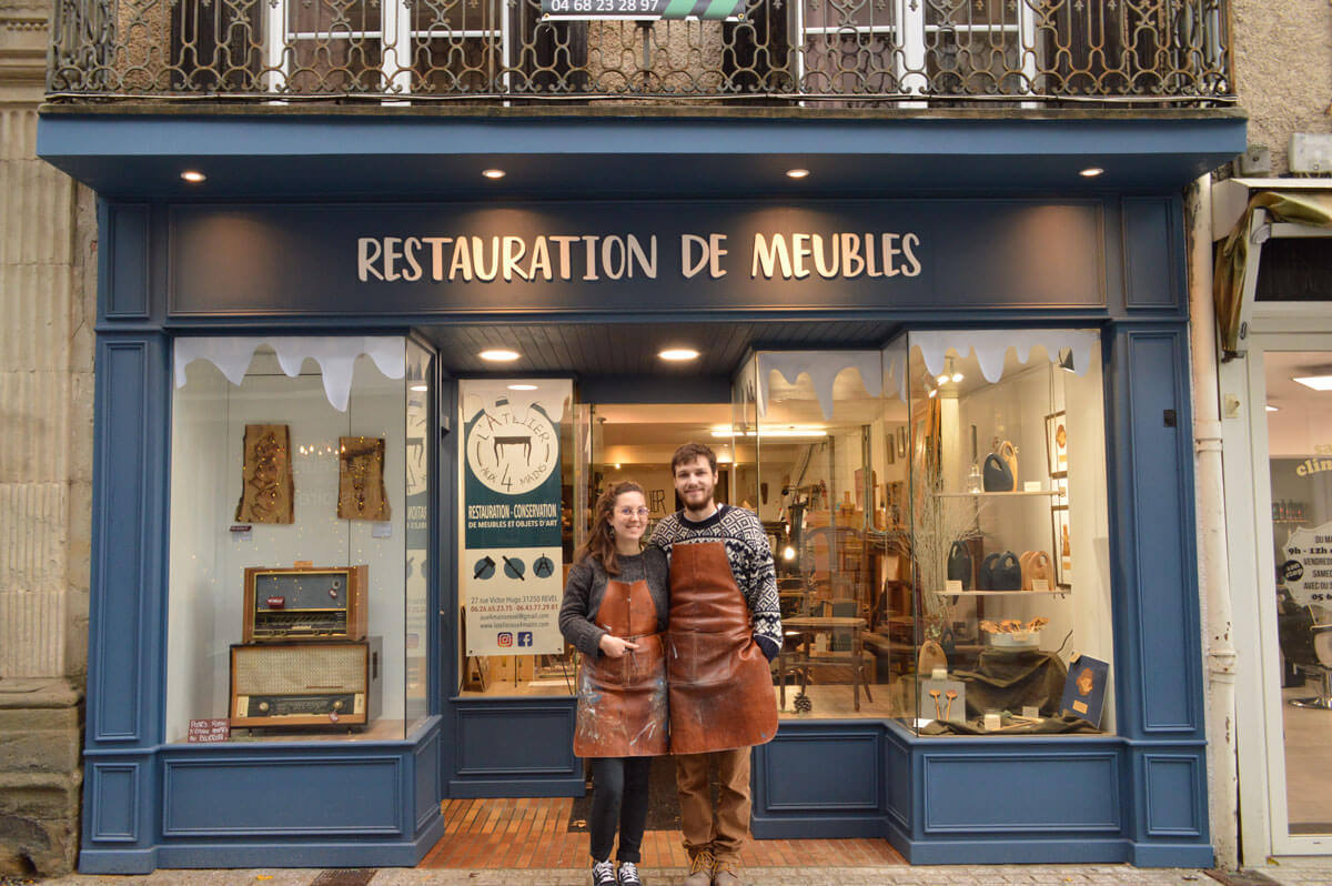 L'Atelier aux 4 mains, Couple d'artisans du bois 3 atelier quatre mains alexandre annaelle revel toulouse artisans meubles