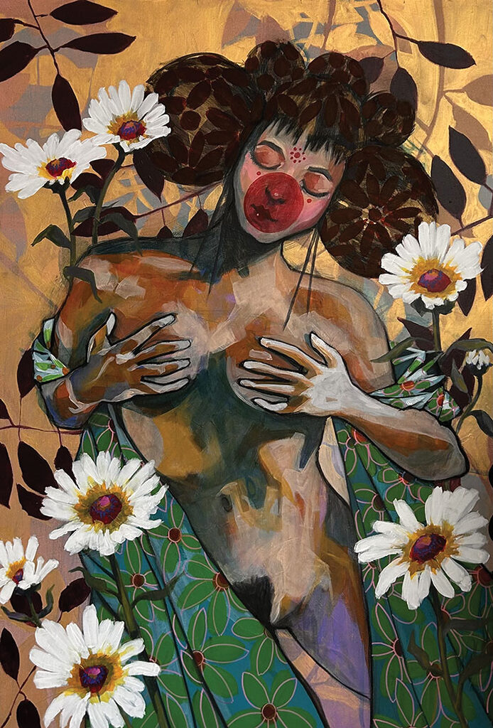 tableau de femme nue en pleine nature