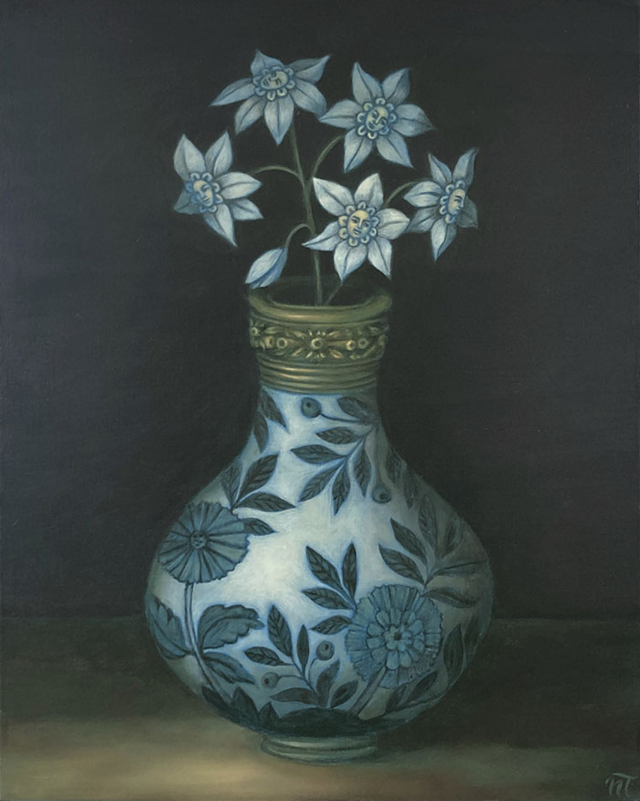 vase peint style médiéval