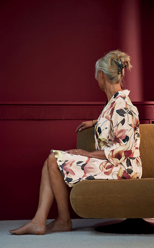 déshabillé floral d'aspect fin