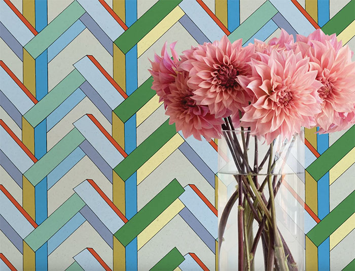 papier peint géométrique coloré