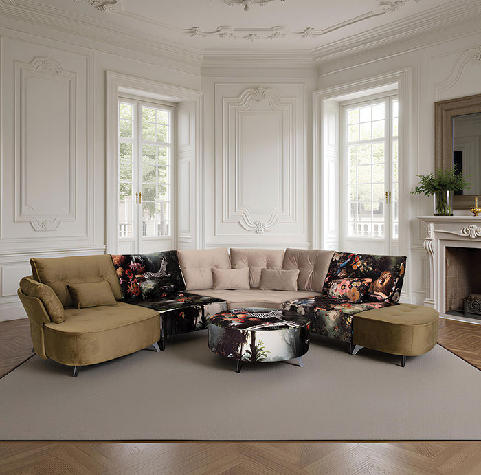 canapé modulable kaki