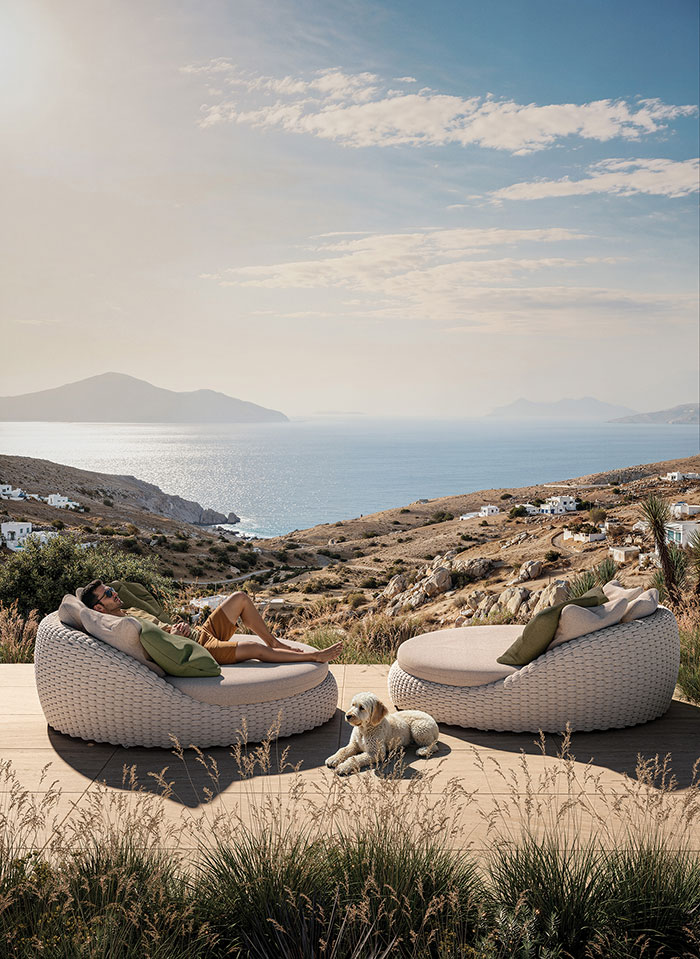 Évasion solaire avec Daybed Kobo de la marque belge Manutti