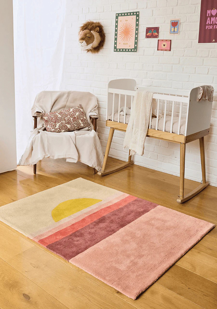 Tapis Sunset colori grenadine de Bleuu Studio