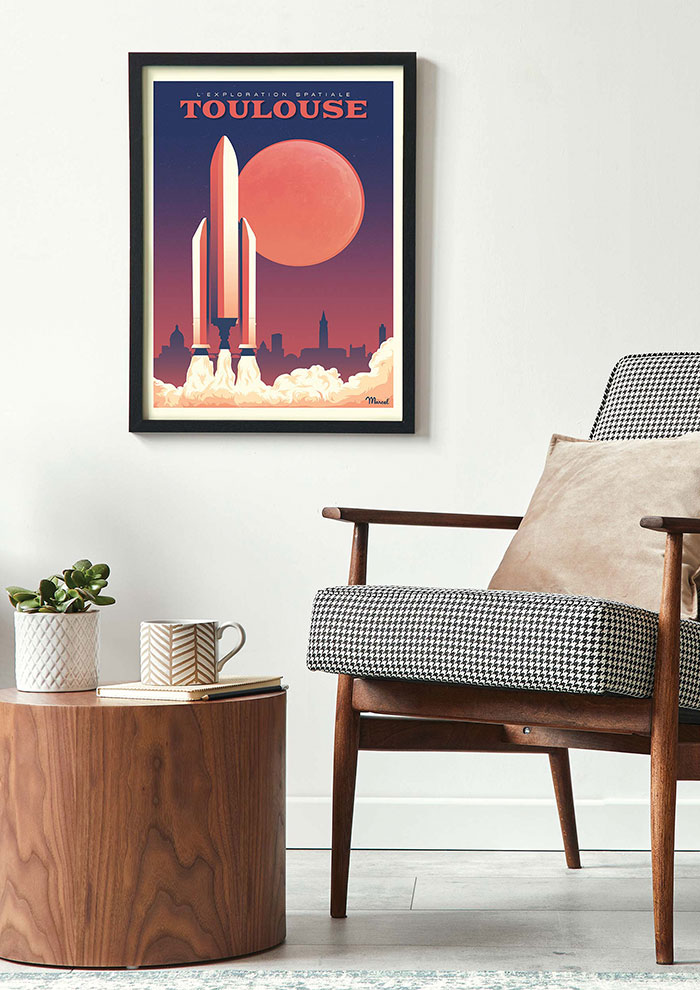 Affiche Toulouse L’exploration spatiale de Marcel Travel Posters à Toulouse