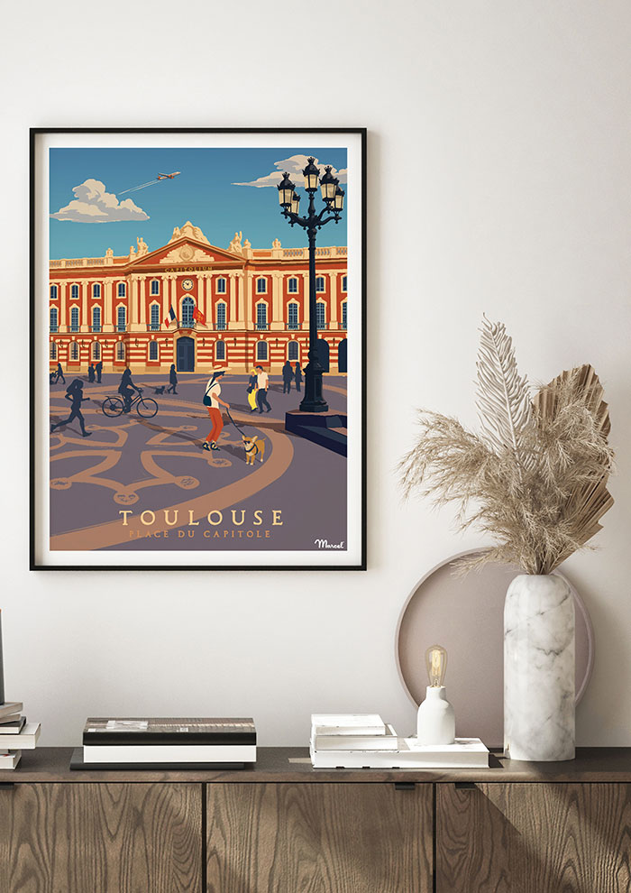 Affiche Toulouse Capitole de Marcel Travel Posters à Toulouse