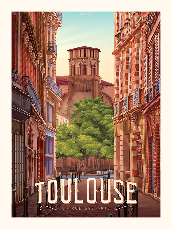 Affiche Toulouse La Rue des Arts chez Éditions B à Toulouse