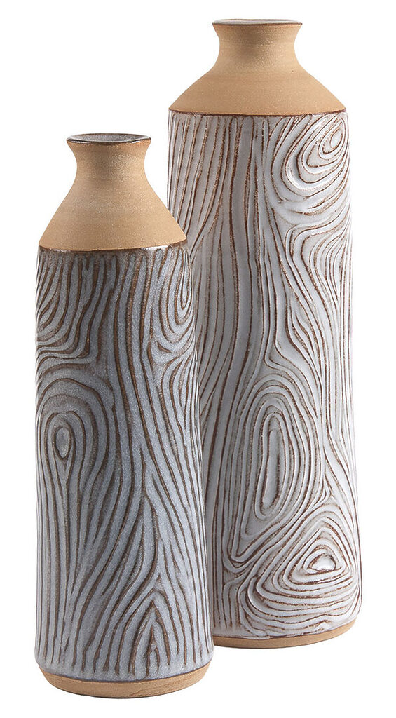 Vases décorés de gravures de
La Ligne Céramique.